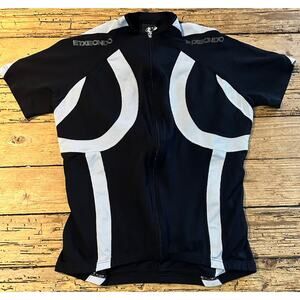 Etxeondo women’s size XL black white cycle jersey full zip cycling tee